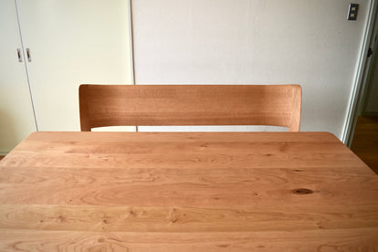 納品事例：一目惚れのベンチに合わせる　ダイニングテーブルのオーダーメイド